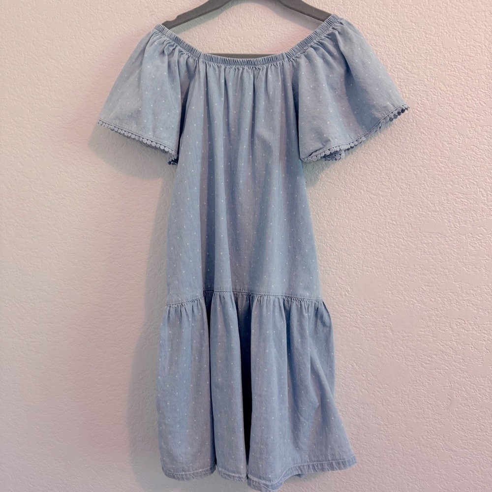 Jessica Simpson Blue Off-Shoulder Flutter Sleeve Sundress - Picture 6 of 9